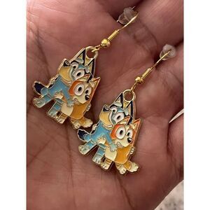Bluey Earrings Bingo  Sisters Family Dog Blue Red Heeler  ~ New